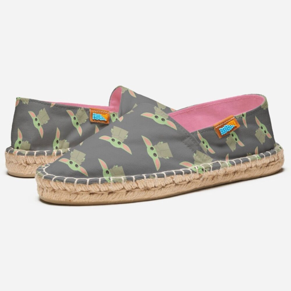 Ubuntu Star Wars Disney Mandalorian Slip On Espadrille Shoes, Grey/Pink, 10.5W